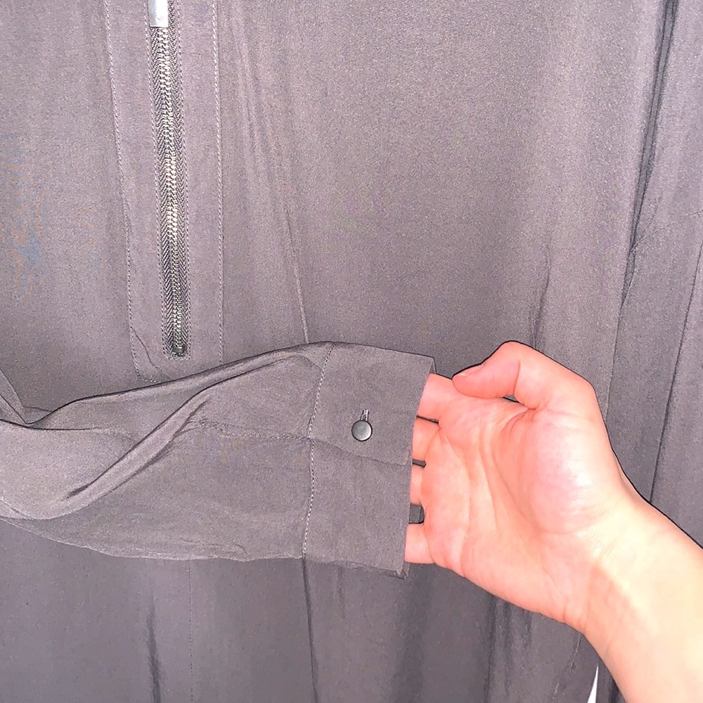 William Rast Grey Zipper Blouse - Picture 4 of 4